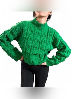 Cider Tractor Textures High Neck Sweater